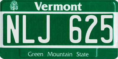 VT license plate NLJ625