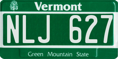 VT license plate NLJ627