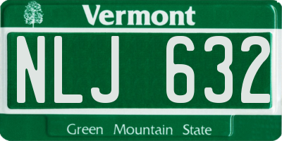 VT license plate NLJ632