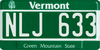 VT license plate NLJ633