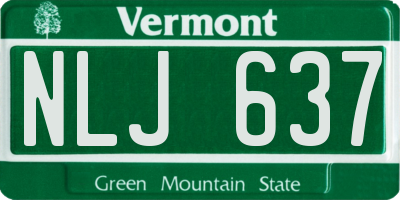 VT license plate NLJ637