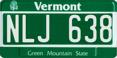 VT license plate NLJ638