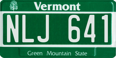 VT license plate NLJ641