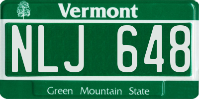 VT license plate NLJ648