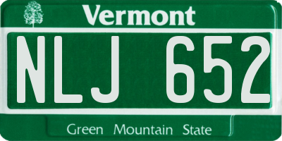 VT license plate NLJ652