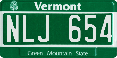 VT license plate NLJ654