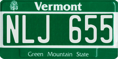 VT license plate NLJ655