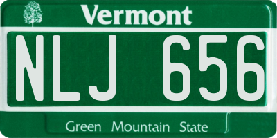 VT license plate NLJ656