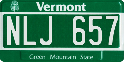 VT license plate NLJ657