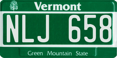 VT license plate NLJ658