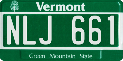 VT license plate NLJ661