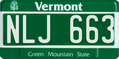 VT license plate NLJ663