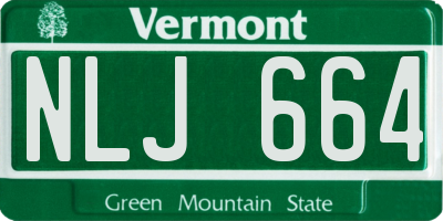 VT license plate NLJ664