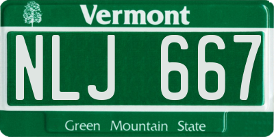 VT license plate NLJ667