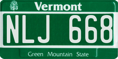 VT license plate NLJ668