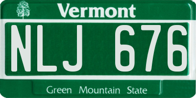 VT license plate NLJ676