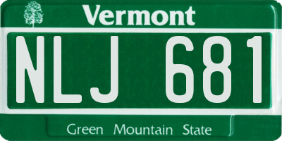 VT license plate NLJ681
