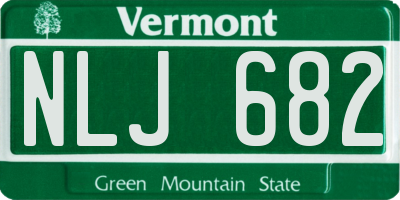 VT license plate NLJ682