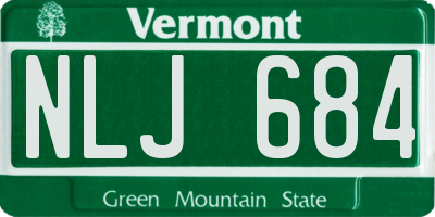VT license plate NLJ684