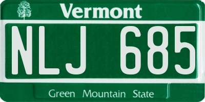VT license plate NLJ685