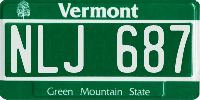 VT license plate NLJ687