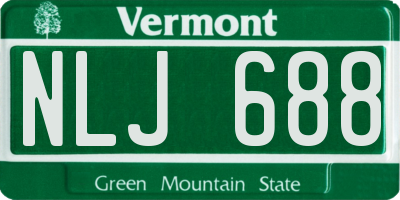 VT license plate NLJ688