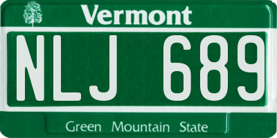 VT license plate NLJ689