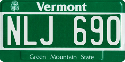 VT license plate NLJ690
