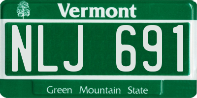 VT license plate NLJ691
