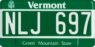 VT license plate NLJ697