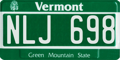 VT license plate NLJ698
