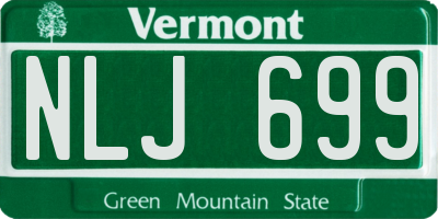VT license plate NLJ699