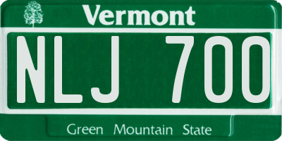 VT license plate NLJ700