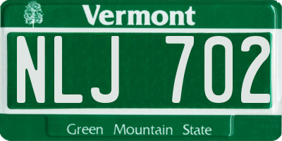 VT license plate NLJ702