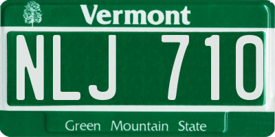 VT license plate NLJ710