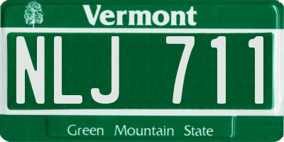 VT license plate NLJ711