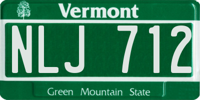 VT license plate NLJ712