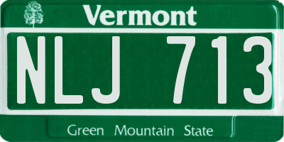 VT license plate NLJ713