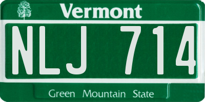 VT license plate NLJ714