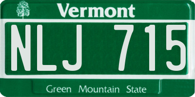 VT license plate NLJ715
