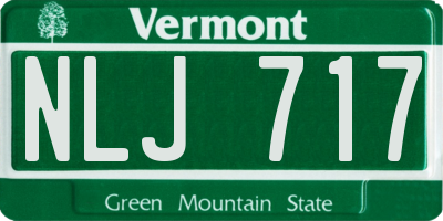 VT license plate NLJ717