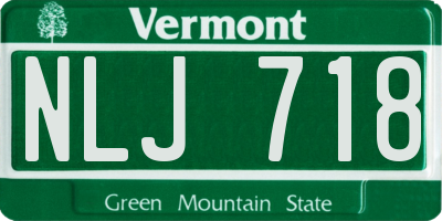 VT license plate NLJ718