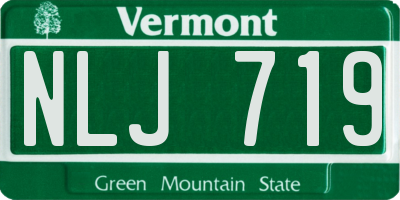 VT license plate NLJ719