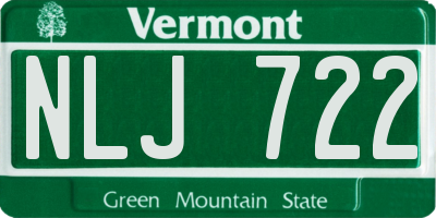 VT license plate NLJ722