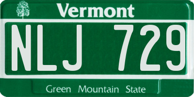 VT license plate NLJ729