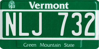 VT license plate NLJ732