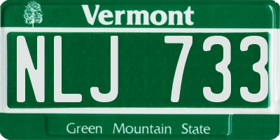 VT license plate NLJ733