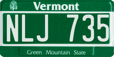 VT license plate NLJ735