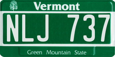 VT license plate NLJ737