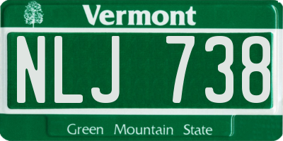 VT license plate NLJ738